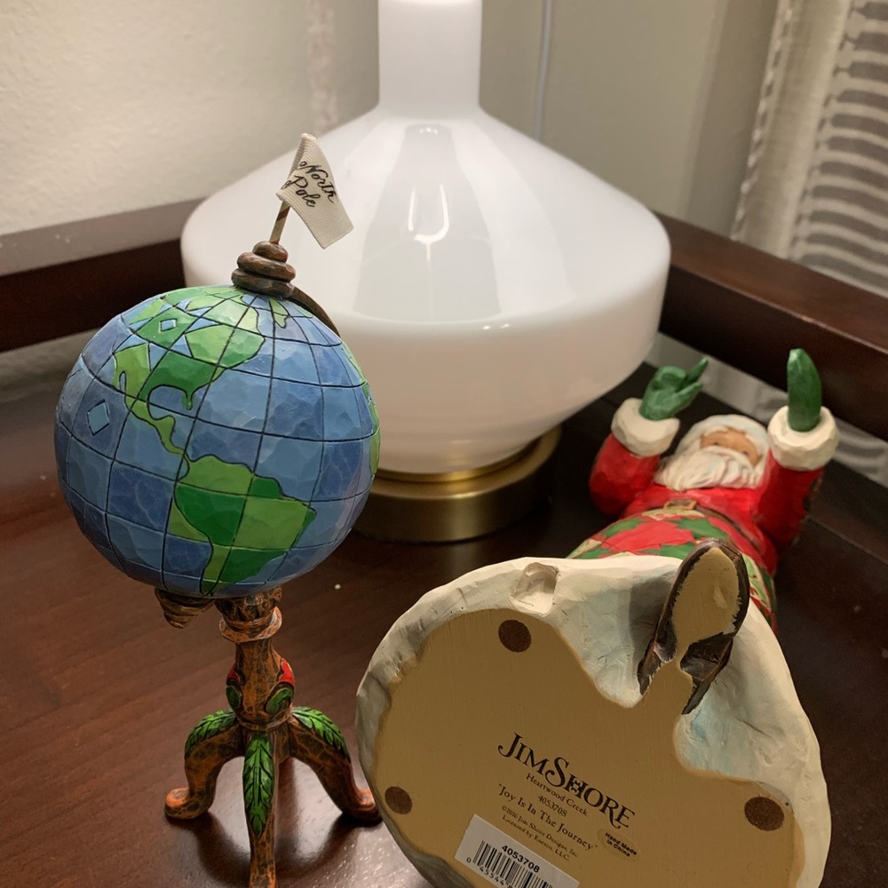 Jim Shore vintage Santa and globe.